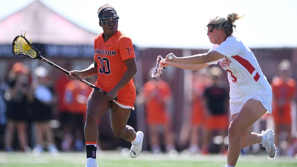 <h5>First-year midfielder Nina Montes, pictured here in a game against San Diego state, was key to the Tigers’ efforts late in the game.</h5>
<h6>Courtesy of <a href="https://goprincetontigers.com/news/2022/3/12/womens-lacrosse-montes-five-goals-lead-offensive-onslaught-as-princeton-tops-san-diego-state-27-18.aspx" target="_self">GoPrincetonTigers.com</a>.</h6>