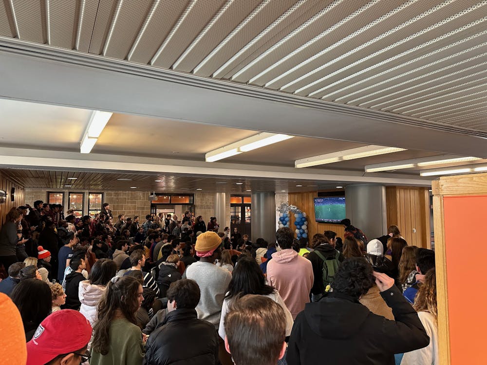 <h5>Princetonians pack Frist Campus Center and watch in anticipation as Argentina wins the 2022 FIFA World Cup final.</h5>
<h6>José Pablo Fernández García / The Daily Princetonian</h6>