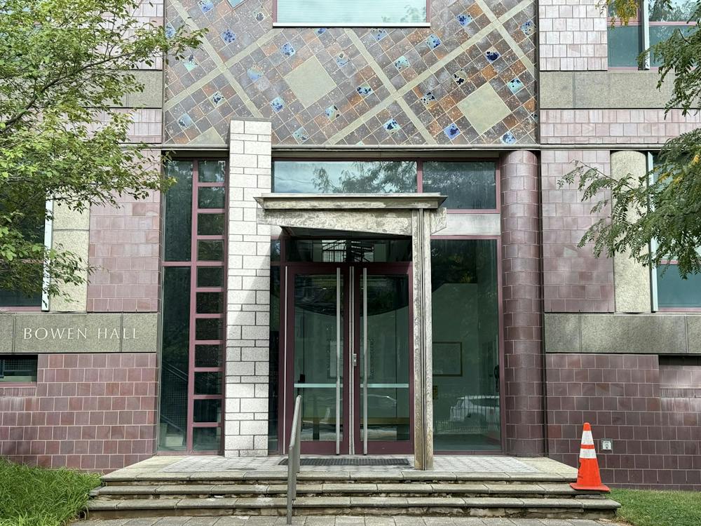 A photo of doors to a building. 