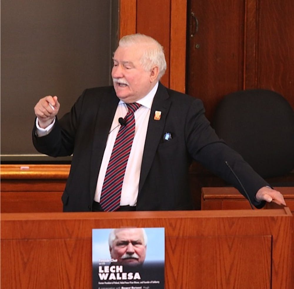 Lech Wałęsa addressed students and public in McCosh 50