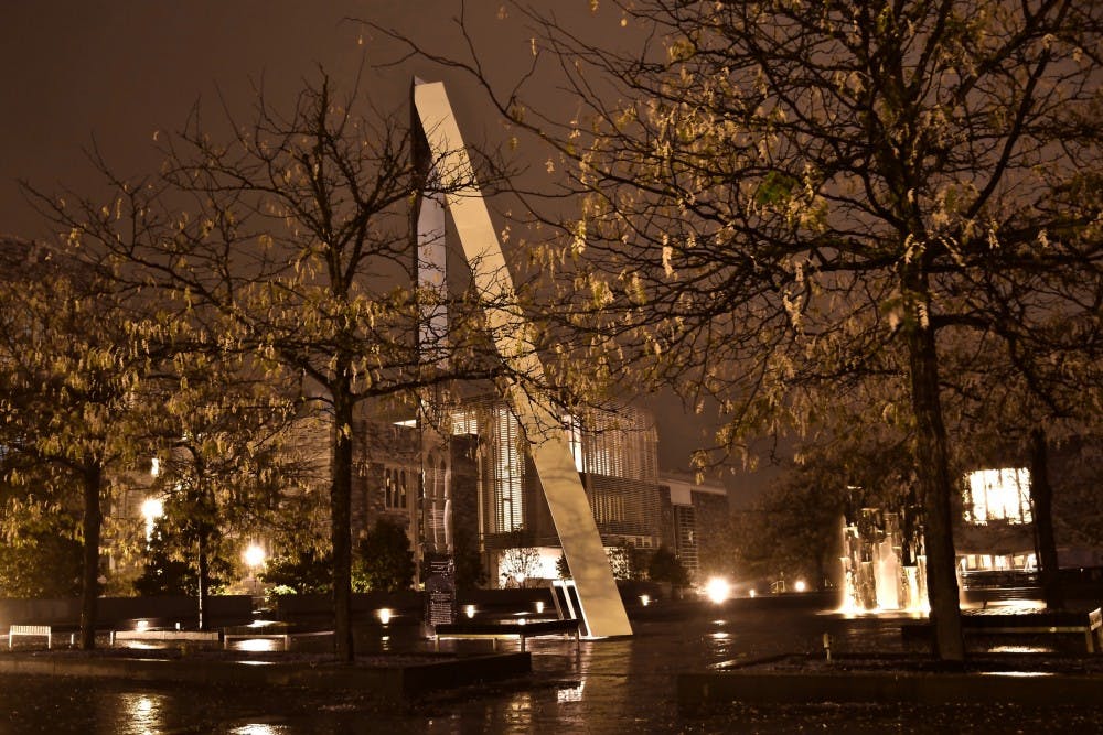 <p>The "Double Sights" installation, designed by Walter Hood.</p>
<h6>Photo Credit: Jon Ort / The Daily Princetonian</h6>