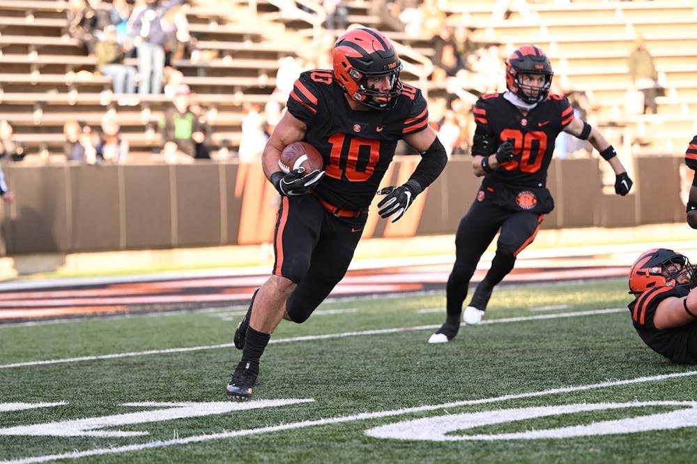 <h5>Three Tigers received unanimous votes for first-team selections, including junior linebacker Liam Johnson.</h5>
<h6><a href="http://Three Tigers received unanimous votes for first-team selections. @PrincetonFTBL/Twitter. " target="_self">@PrincetonFTBL/Twitter.&nbsp;</a></h6>