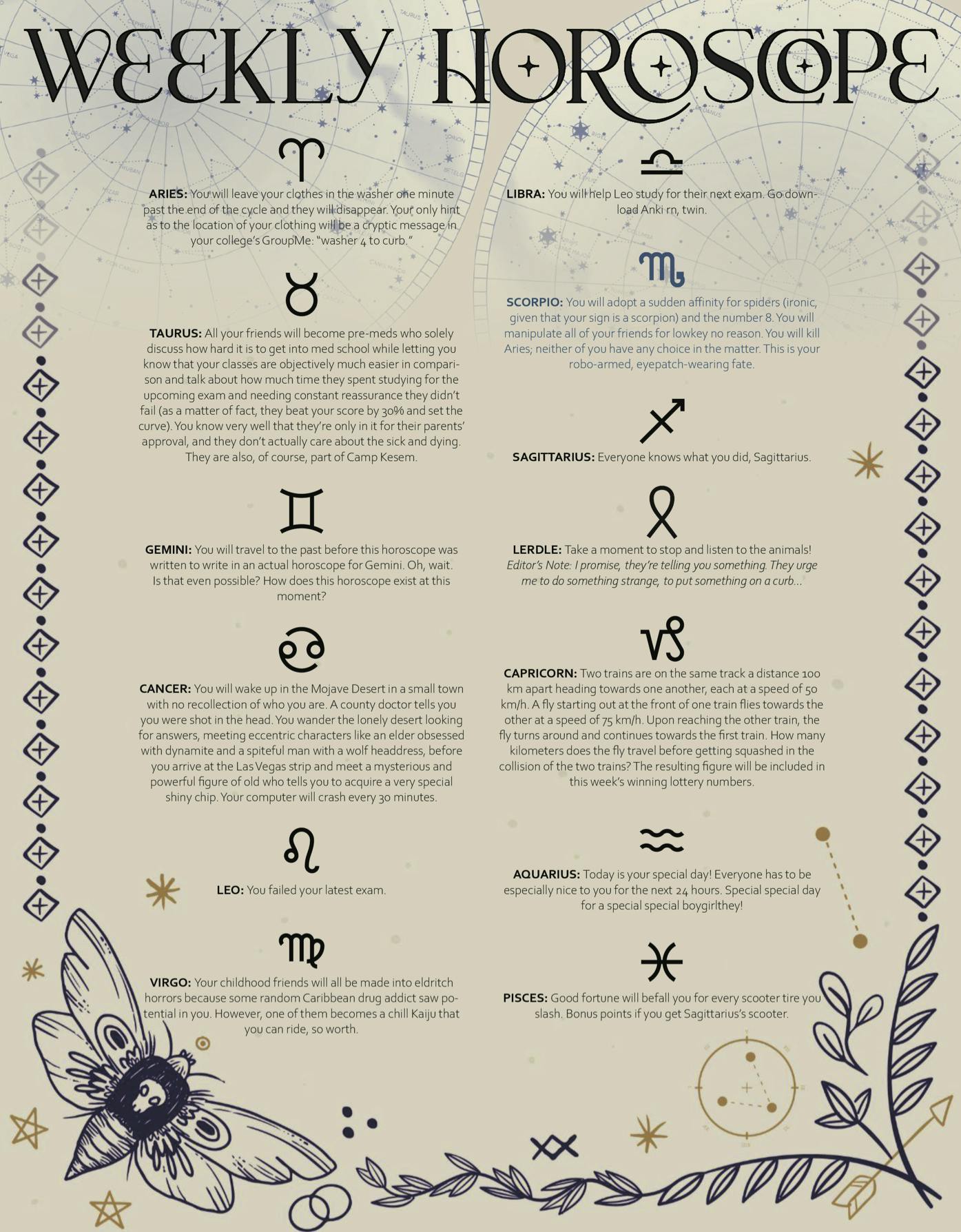 Weekly Horoscopes - The Rice Thresher