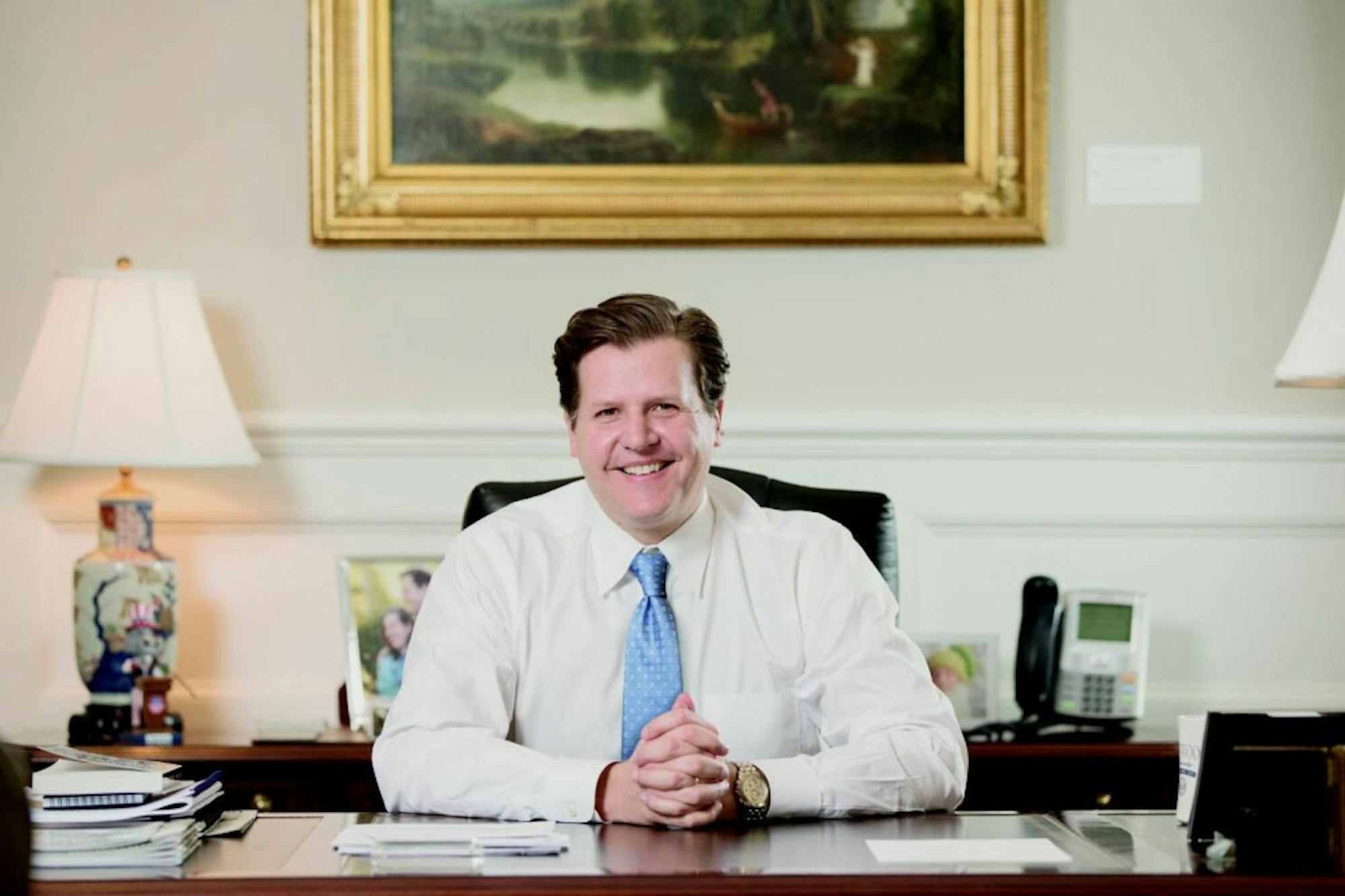 President W. Taylor Reveley IV in His Office, 2017