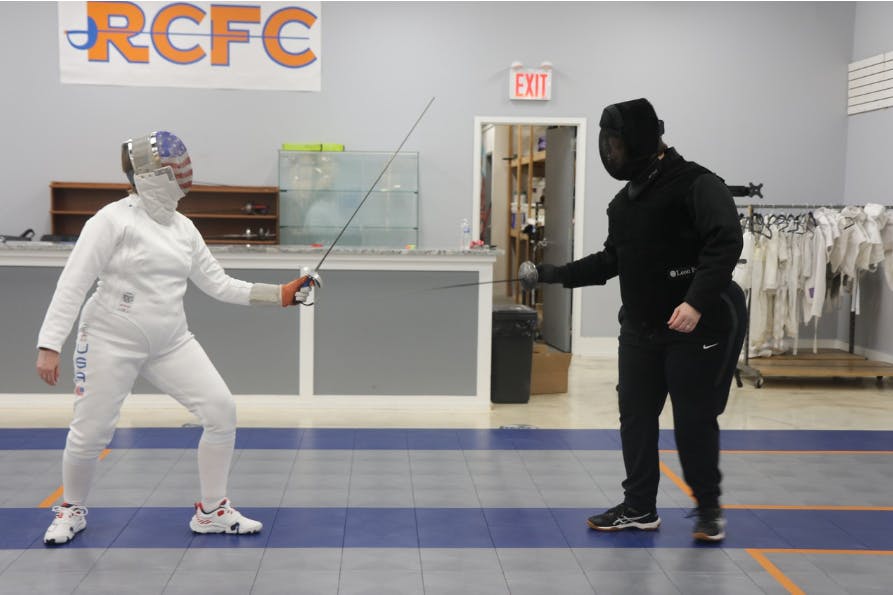 Kate Sierra at the 2025 Veteran World Fencing Championship | Photo via Kate Sierra