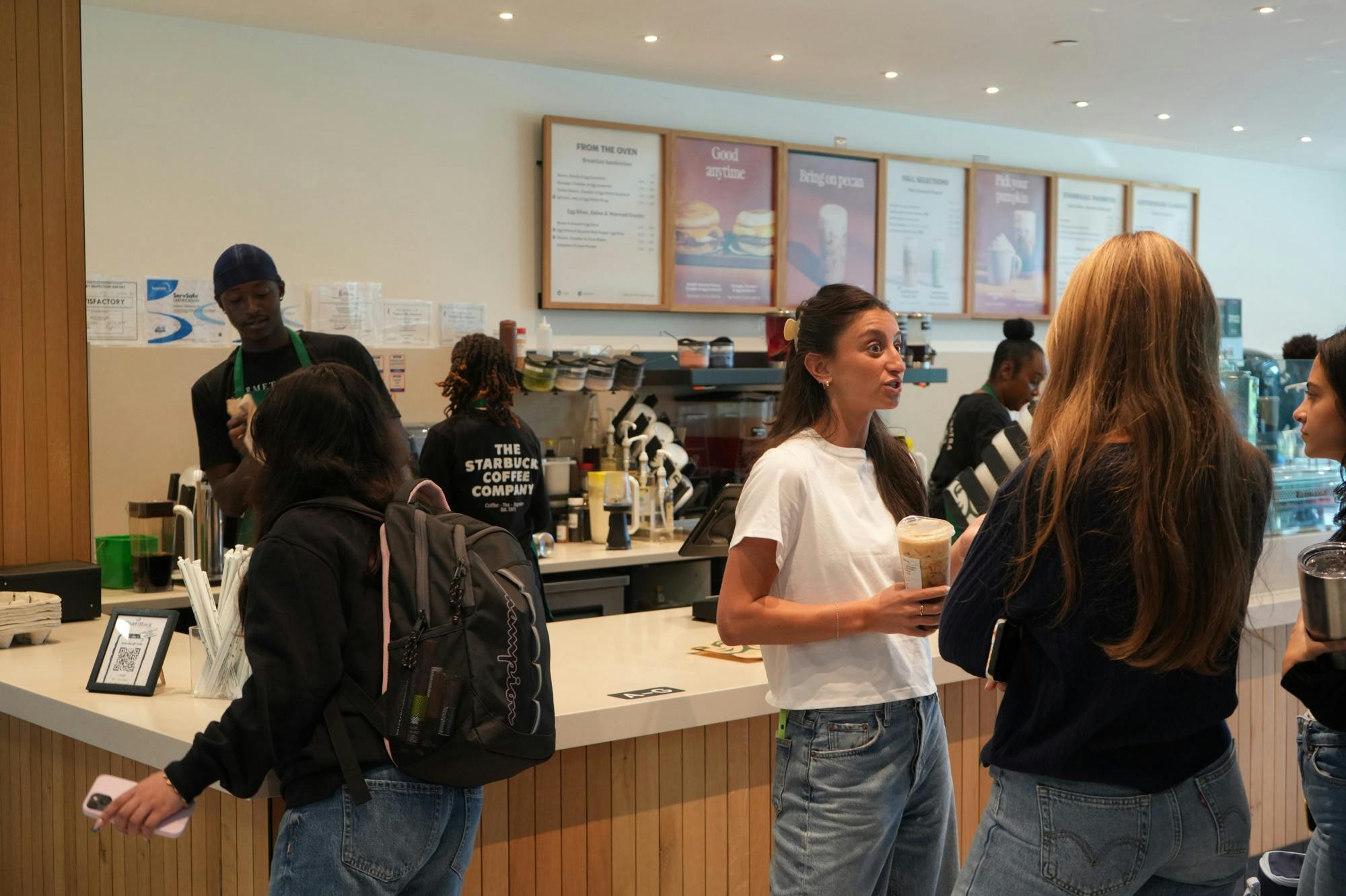 Students wait for orders at Starbucks, Michela DiLorenzo, The Setonian