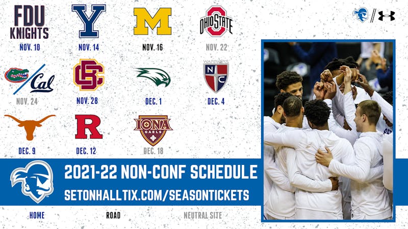 Seton Hall men's basketball announce 2021-22 non-conference schedule ...