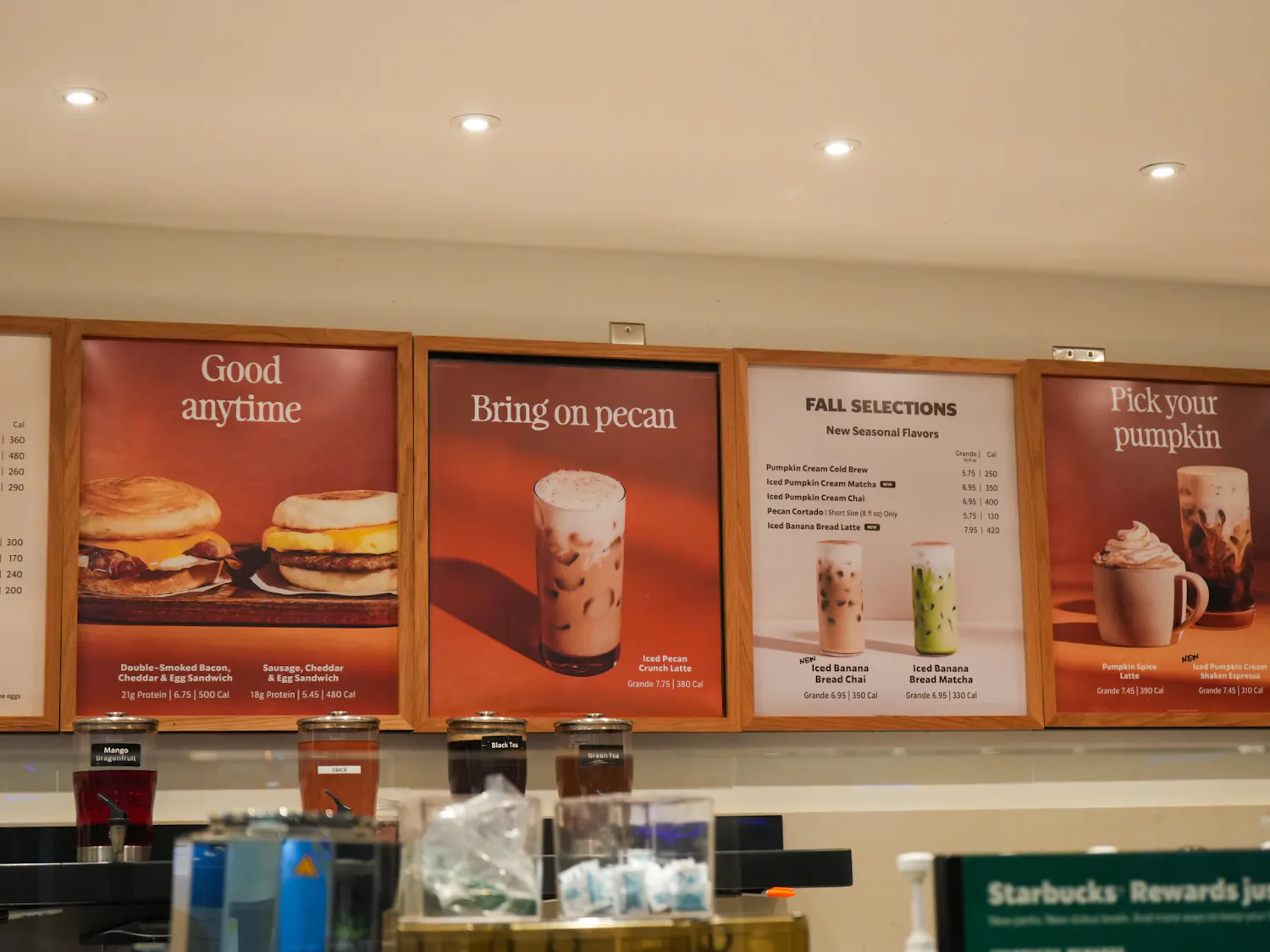 fall menu starbucks