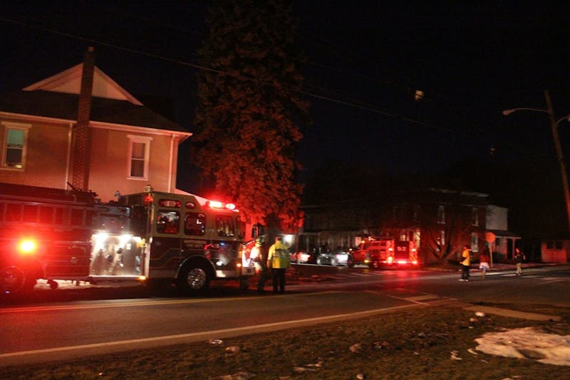 Safety personnel respond to a report of a gas leak on Richard Avenue, which closed the whole road.