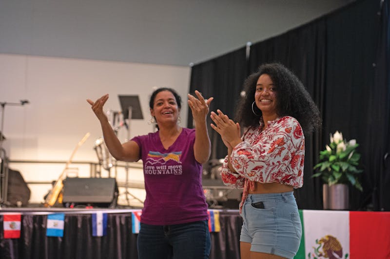 Participants at the Latino Explosion dancing.