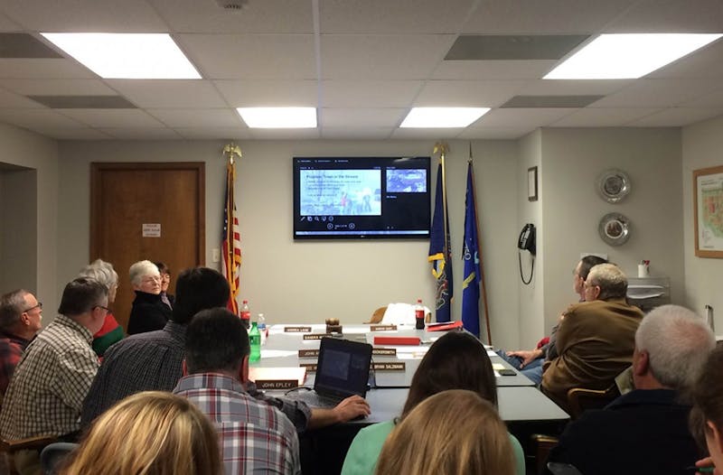 Blyden Potts introduces ways of collecting trash from Middle Spring to the Shippensburg Borough Council on Feb. 16, 2016.