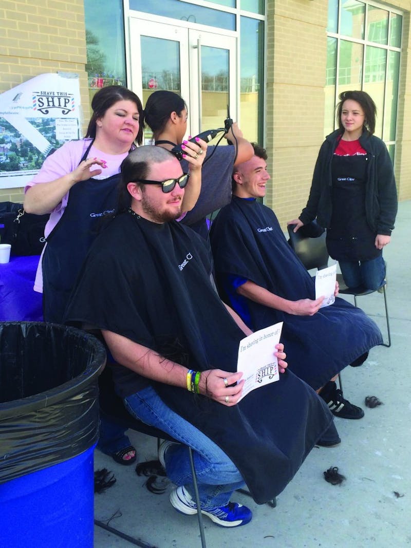 SU students shave their heads to honor cancer survivors and those who have lost their lives to the disease.