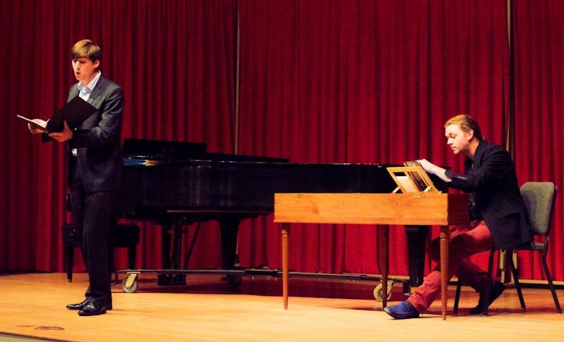 Countertenor Nathan Medley and keyboard accompanier Scott Ewig help to bring Shakespearean literature to life Wednesday with various forms and works of classical music.