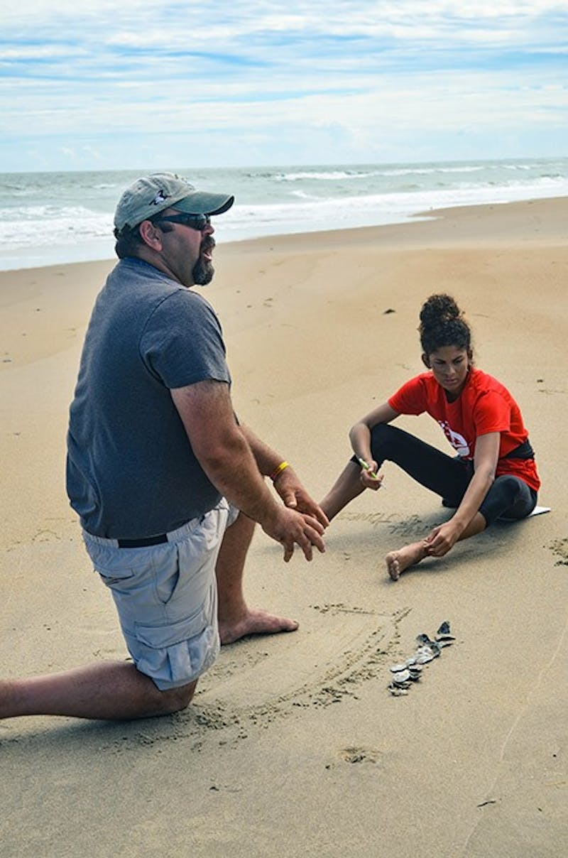 Sean Cornell teaches his coastal hazards and sustainability course about coastal erosion and efforts to stop its impact. Cornell is one of many PASSHE professors who teach courses at Chincoteague Bay Field Station over the summer.