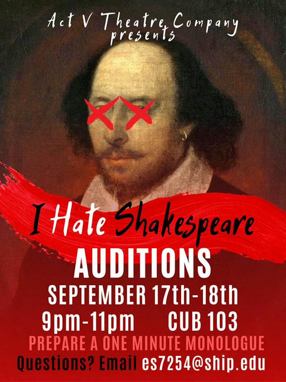 Act V to present  ‘I Hate Shakespeare’