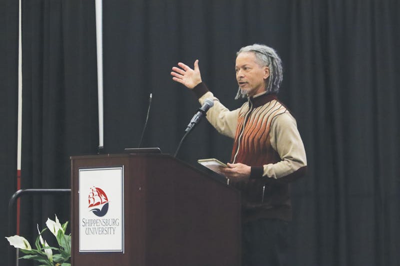 Scott Hancock gives a presentation on Black labor and experience of African Americans in an unjust workforce.