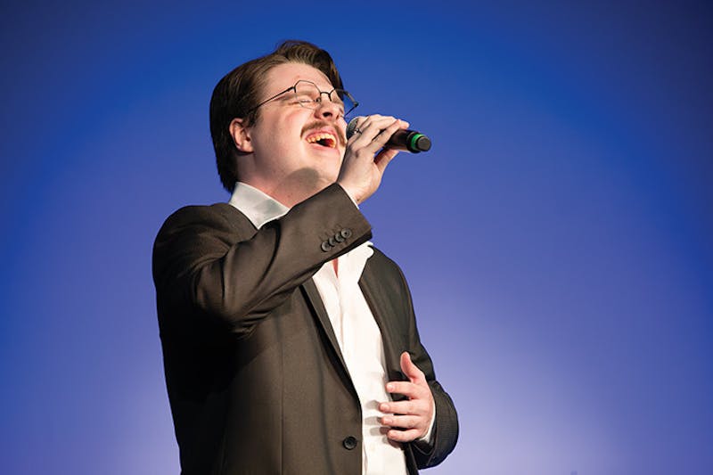 Robbie Ansley singing at Ship's Got Talent.