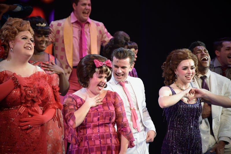 The cast of "Hairspray" on Tour performing the showstopper "You Can't Stop the Beat" during the curtain call at Luhrs on Jan. 25.