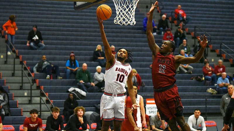 Markus Frank goes for a layup in the match against IUP on Friday, Dec. 1.