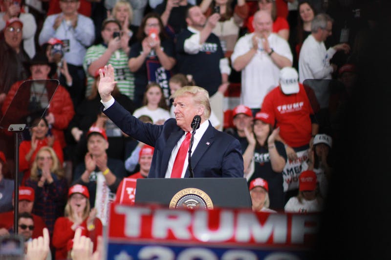 Donald Trump during a December 2019 rally in Hershey, Pennsylvania