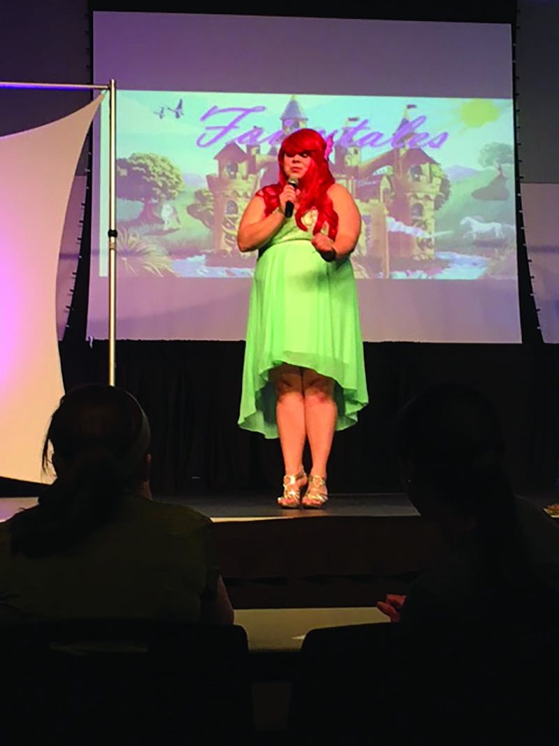 A contestant walks on stage as Ariel from “The Little Mermaid”