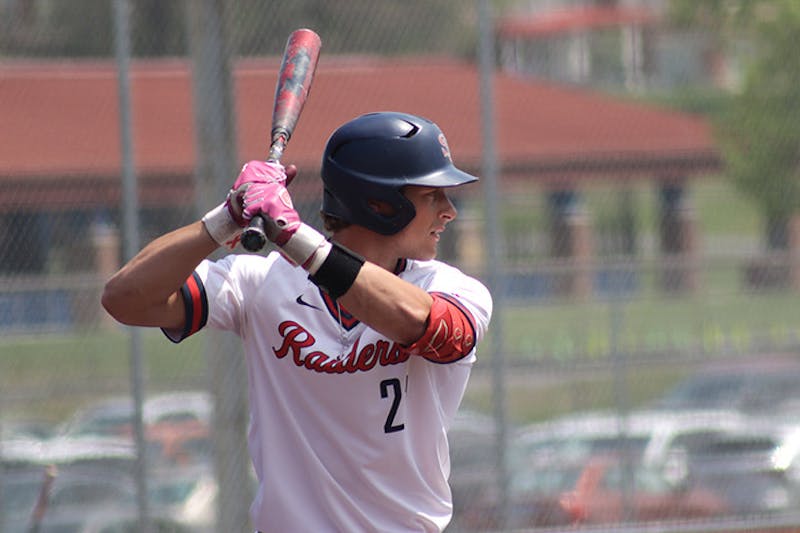 Ty Sherman at bat against Mansfield in Game 1 of Friday's home doubleheader. &nbsp;