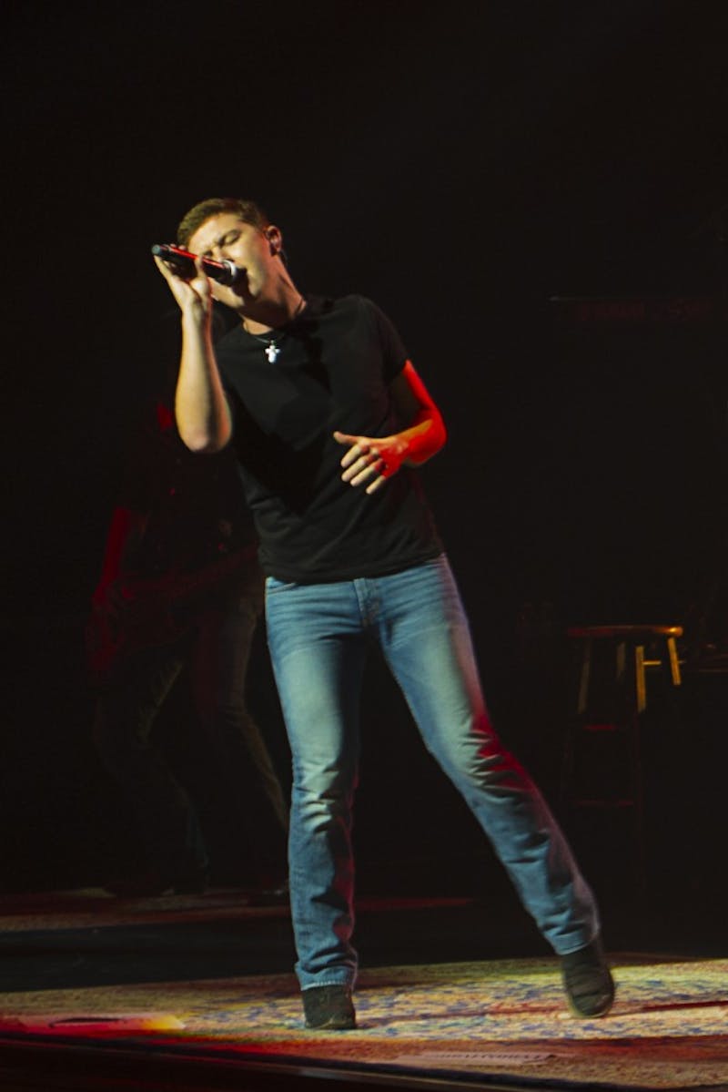 	Scotty McCreery serenades the audience on Friday night.