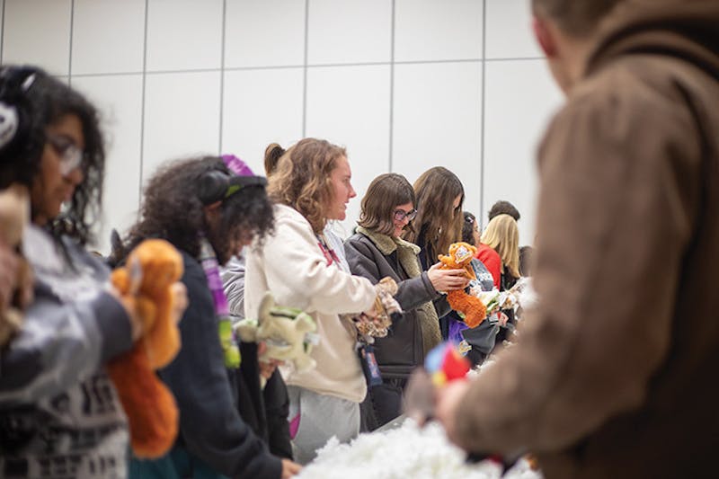 SU students create stuffed animals during annual Stuff-A-Plush event.&nbsp;