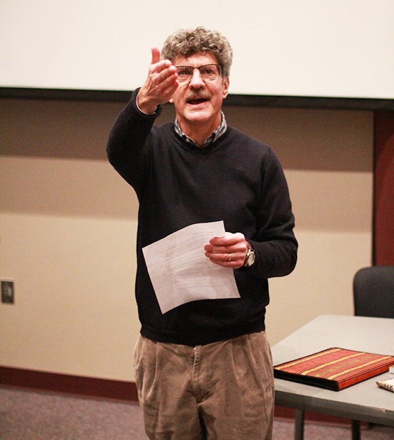 SU history professor Jonathan Staff introduces Kurt Kraus, a counseling professor and Fulbright scholar who shared his experience teaching in Bhutan.