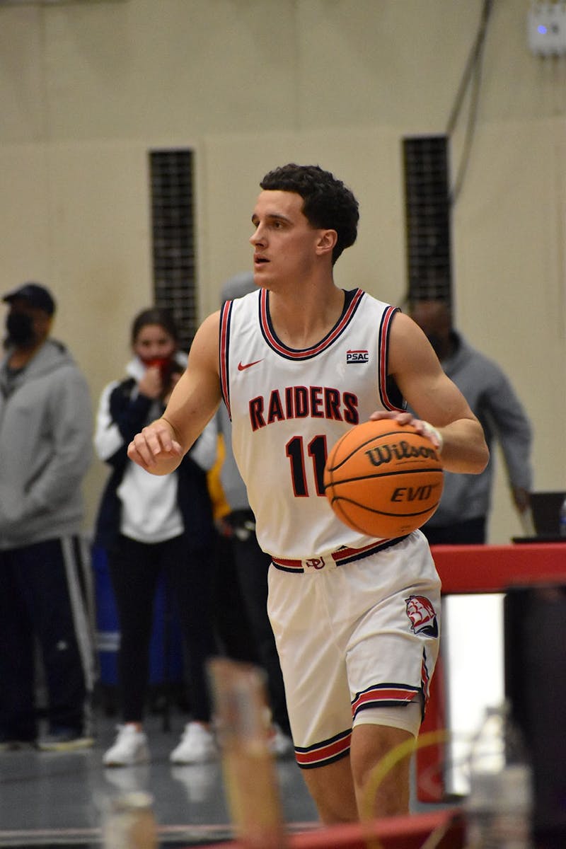 Graduate Jake Biss poured in 16 points against West Chester University.