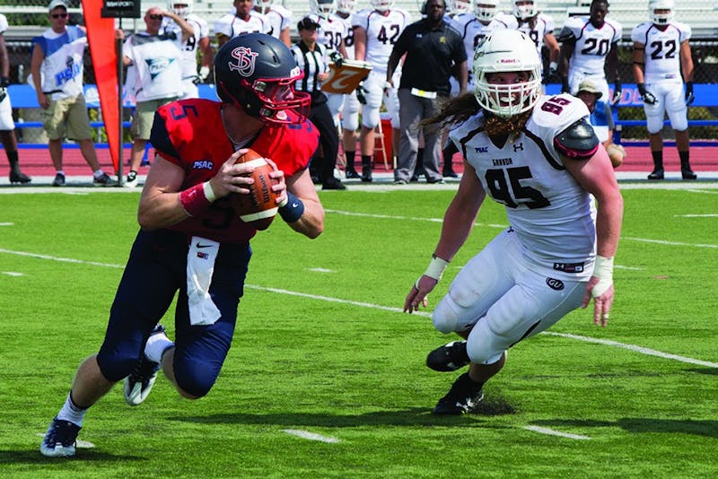 Ryan Zapoticky completed 28-of-45 passes for 256 yards with an additional 30 rushing yards in the close home-opening loss to Gannon University on Saturday.