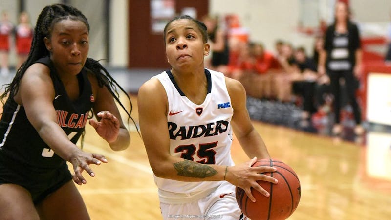 Destiny Jefferson led the Raiders with 25 points and nine rebounds in the team's loss to West Chester.