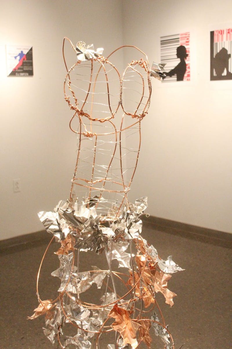 Senior art majors put their artworks on display at SU one final time before graduation in May. Each piece exhibits the diversity between artists from content to composition. The exhibition will be on display at the Kauffman Gallery until April 14.