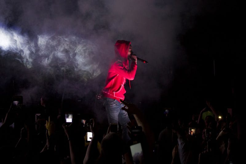 SU students feed off of Fetty Wap’s contagious energy as he performs both new and old songs, including “Different Now,” “My Way” and “Trap Queen.”