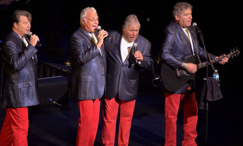 Jay and the Americans come together on stage to sing one of their many classic hits. The group consistently captured the spirit of the ’50s and ’60s, bringing vocal and instrumental grooves to Luhrs.