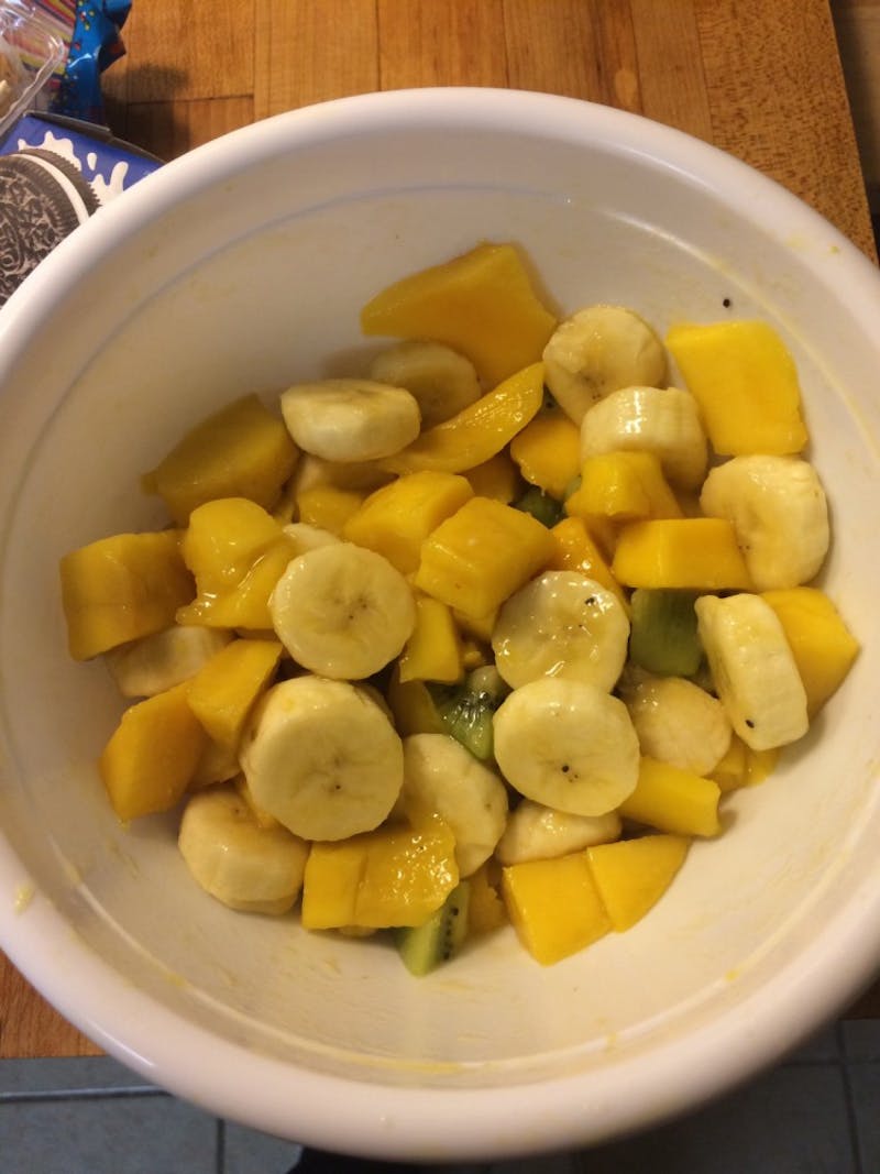 Ship Life Editor Yvette Betancourt makes her honey-lime fruit salad as a nighttime snack and saves her leftovers for the next day’s breakfast.