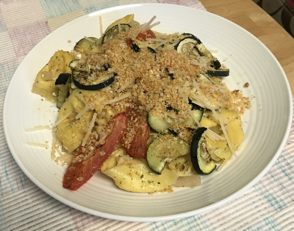 Recipe of the Week: Garlic herb tortellini with roasted tomatoes and zucchini
