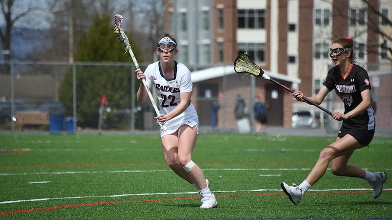 Sophomore Hannah Seifried scored two of the Raiders' four goals in Saturday's 13-4 loss to East Stroudsburg. 