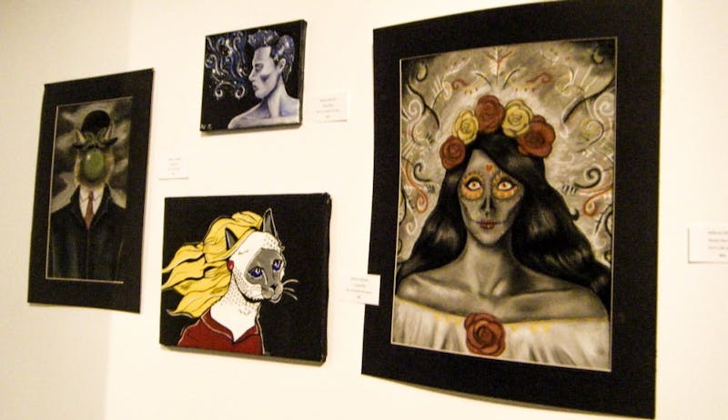 Local artists display their unique work in The Thought Lot’s exhibit, “The Colors of Spring.”