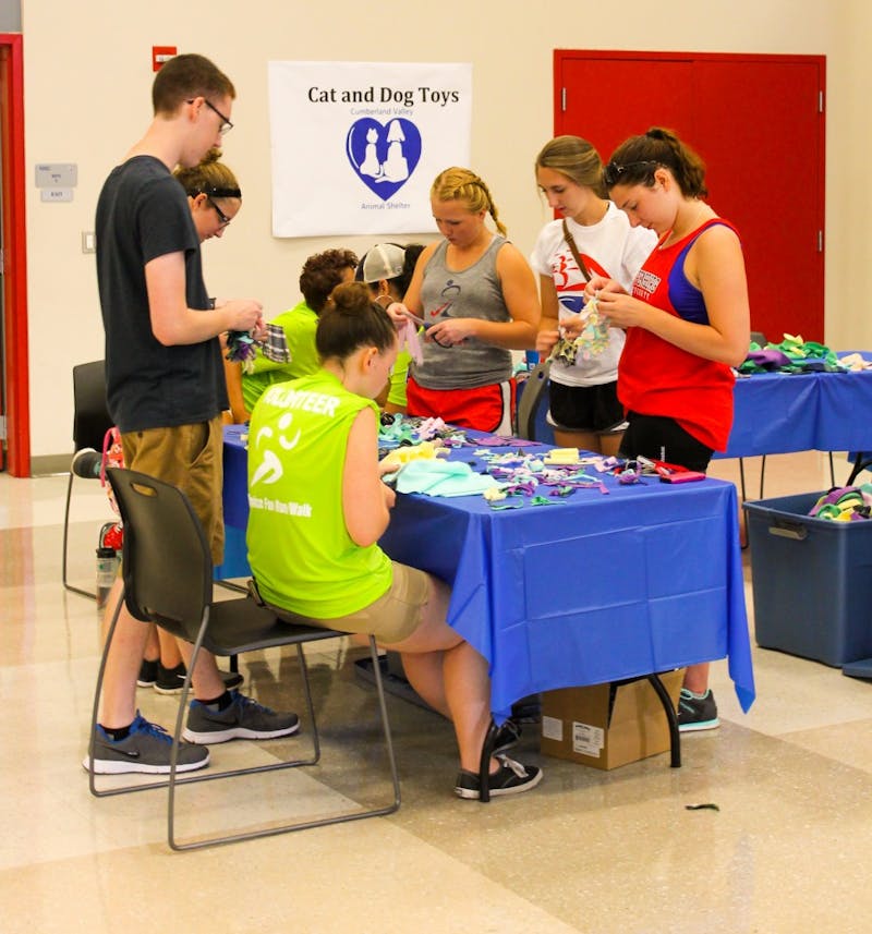 Students gather to make crafts for non-profit organizations in need.