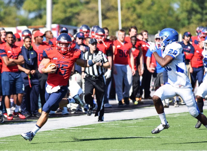 SU’s Chase Yocum ran all over the Cheyney defense Saturday, racking up 113 yards and two touchdowns on 10 carries.