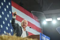 Democratic vice presidential nominee Tim Walz made his first post-debate public appearance at a campaign rally in York, Pennsylvania on October 2.