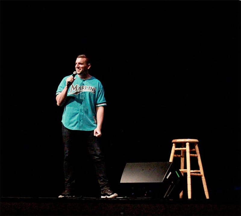 Comedian Chris Distefano makes Shippensburg University laugh by making witty jokes about life’s unfortunate moments and using students as joke content.