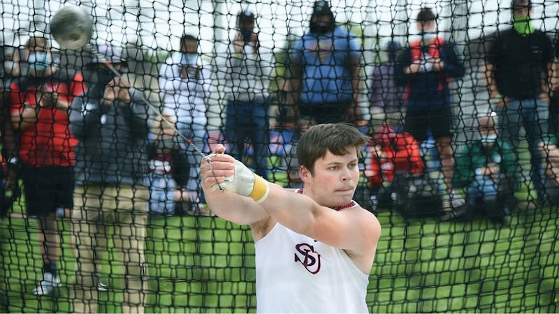 Raider sophomore Josh Herbster took home first place in the hammer throw.