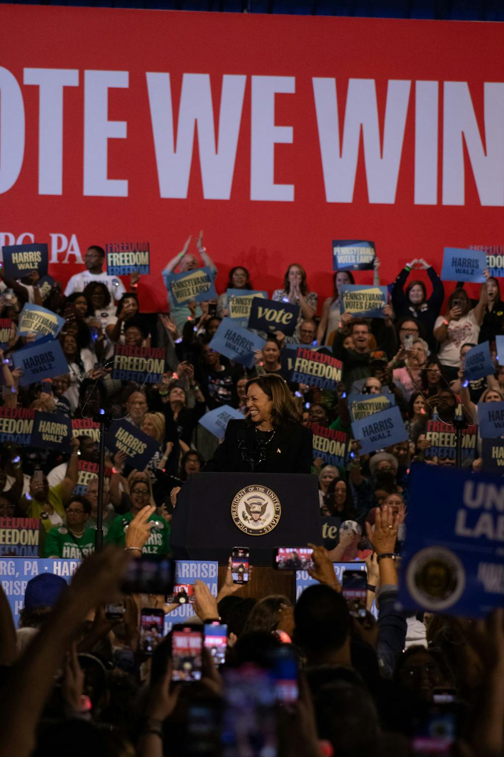 Harris in Harrisburg: VP holds rally at Farm Show Complex