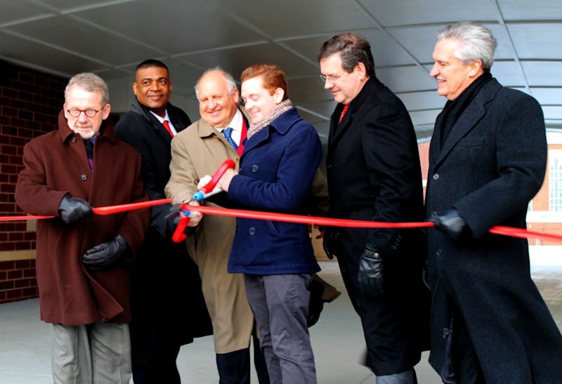 	SU celebrated the ribbon-cutting ceremony at Presidents Hall, one of the three new residence halls.