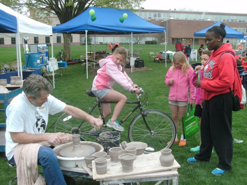 Last year, Professor Ben Culbertson made pottery powered by a bicycle.