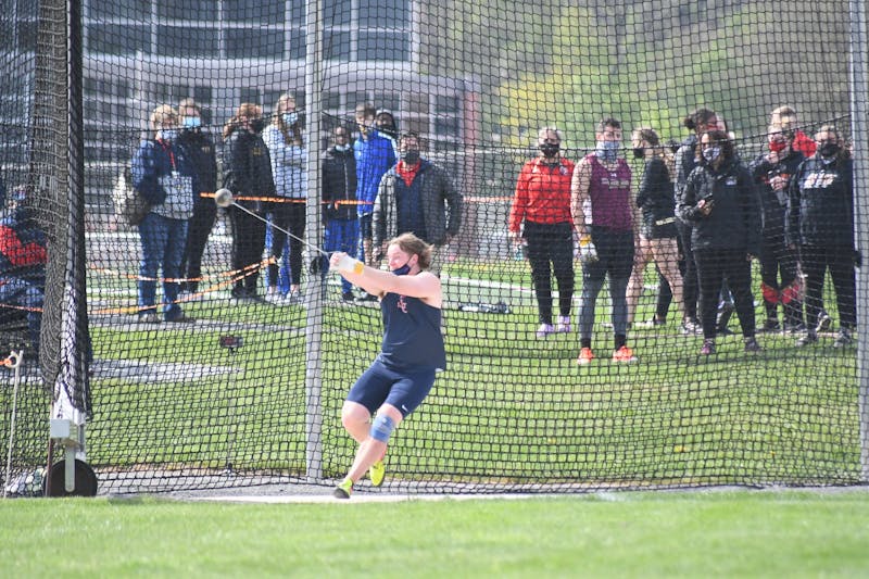 Brooks Bear competes in a hammer event earlier this season at Paul Kaiser Classic. He sported sixth place at Saturday's Last Dance invite at WCU.