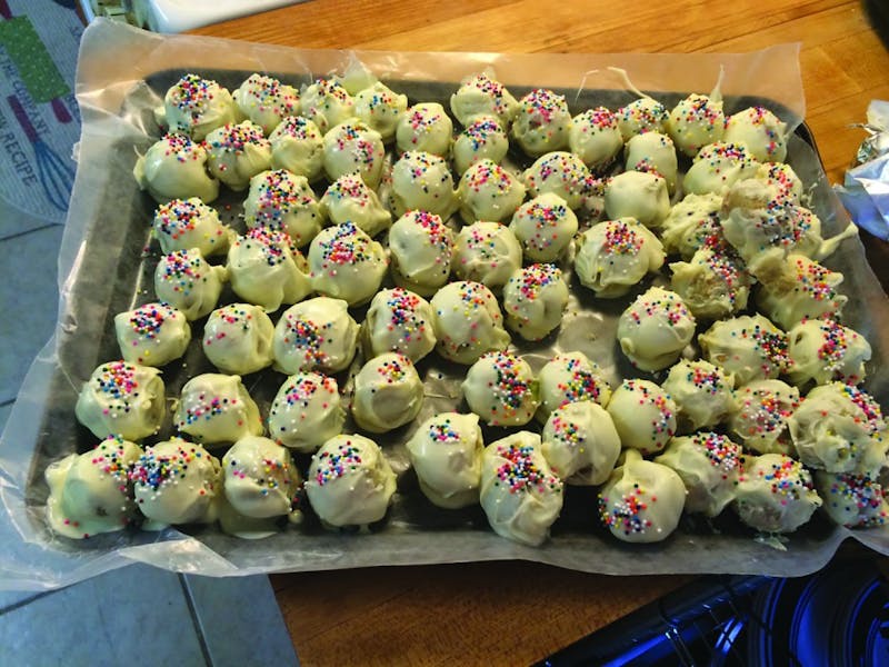 Yvette Betancourt makes birthday cake pops in the afternoon to satisfy her late night snack cravings or as a pick-me-up during her usual study breaks.