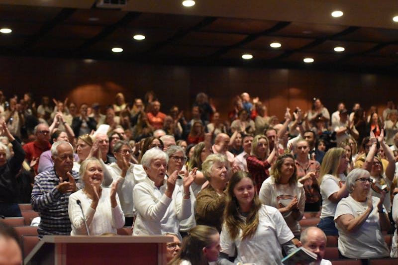Hundreds of Cumberland Valley community members packed the high school's performing arts center to speak out against the Board's decision to cancel an assembly with author Malik Pancholy.